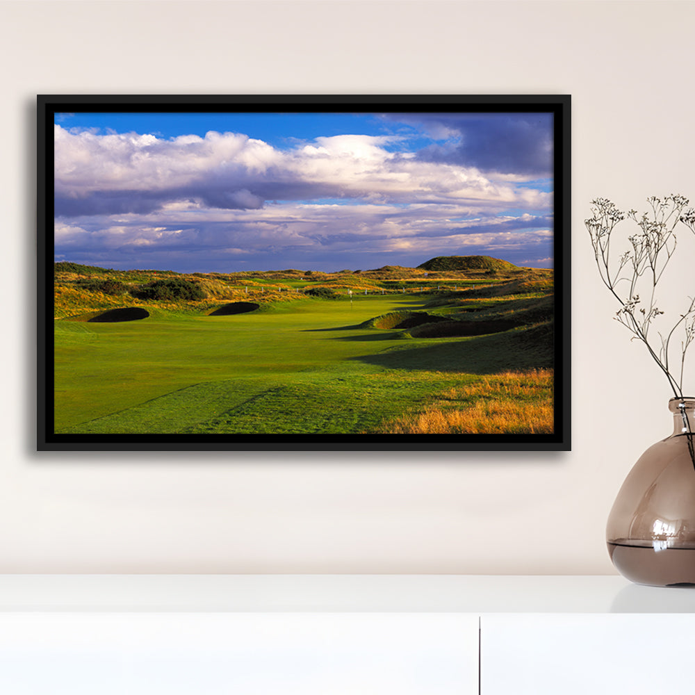 Carnoustie Golf Club Hole 02, Carnoustie, Scotland, Floating Framed Canvas Print Wall Art