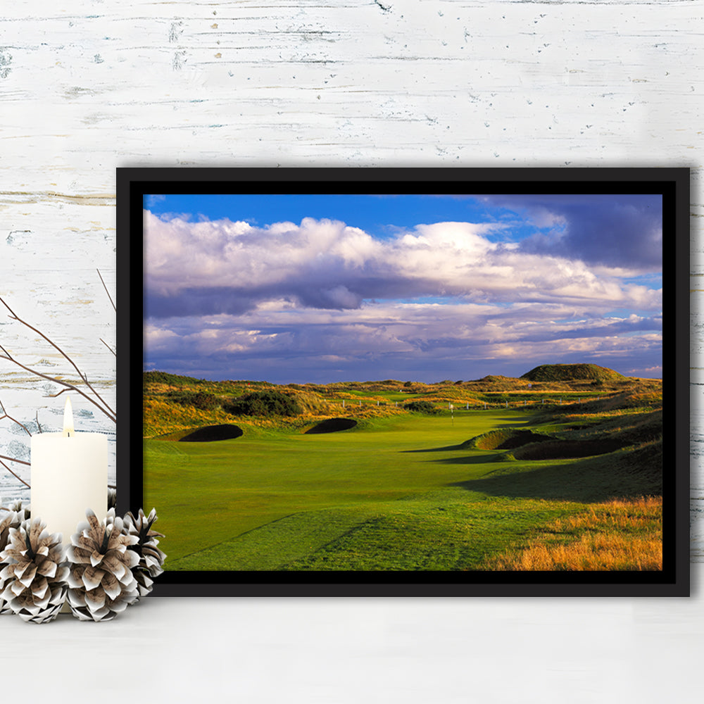 Carnoustie Golf Club Hole 02, Carnoustie, Scotland, Floating Framed Canvas Print Wall Art