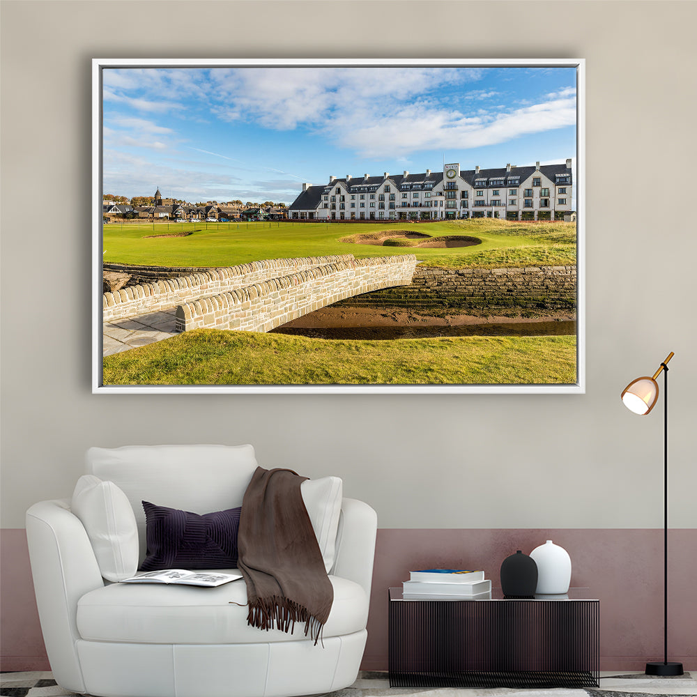 Carnoustie Golf Links, Hole 18 Fine Art, Floating Framed Canvas Print Wall Art