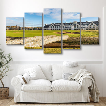 Carnoustie Golf Links, Hole 18 Fine Art, Golf Art Print, 5 Pieces Mixed Canvas Print Wall Art