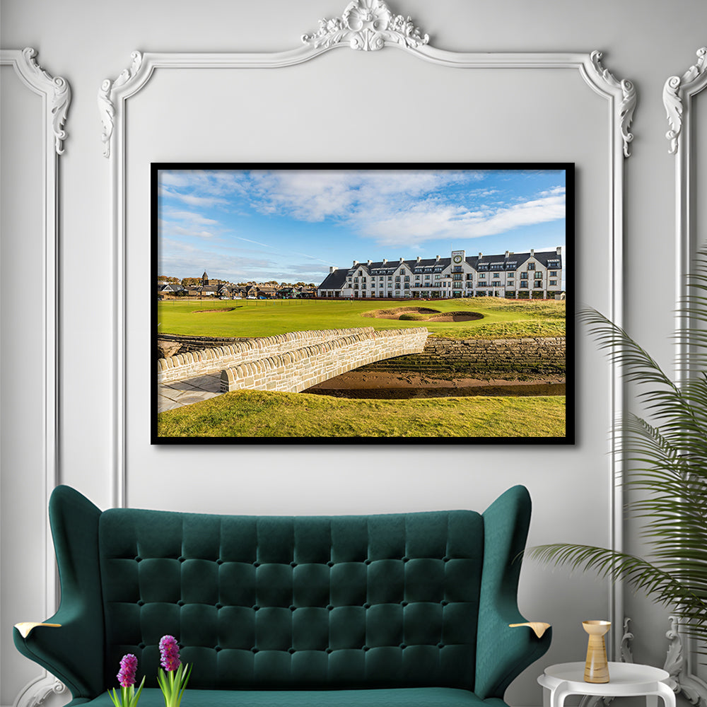 Carnoustie Golf Links, Hole 18 Fine Art, Framed Art Print Wall Decor, Picture Framed