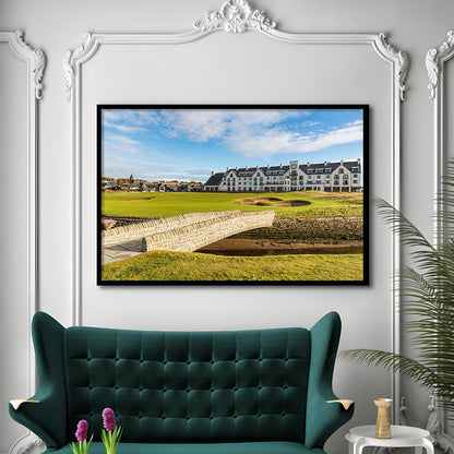 Carnoustie Golf Links, Hole 18 Fine Art, Framed Art Print Wall Decor, Picture Framed