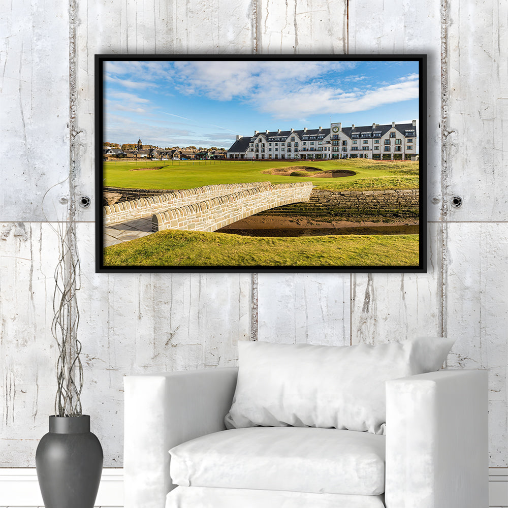 Carnoustie Golf Links, Hole 18 Fine Art, Floating Framed Canvas Print Wall Art
