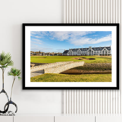 Carnoustie Golf Links, Hole 18 Fine Art, Goft Art Print, Framed Art Print White Border Wall Decor