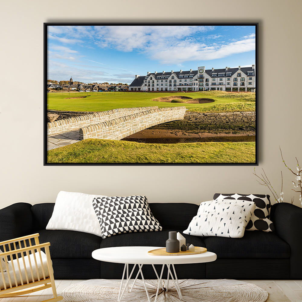 Carnoustie Golf Links, Hole 18 Fine Art, Floating Framed Canvas Print Wall Art
