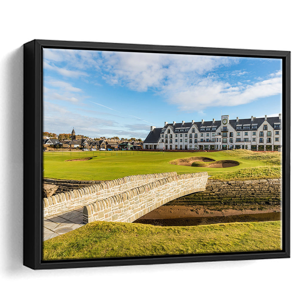 Carnoustie Golf Links, Hole 18 Fine Art, Floating Framed Canvas Print Wall Art