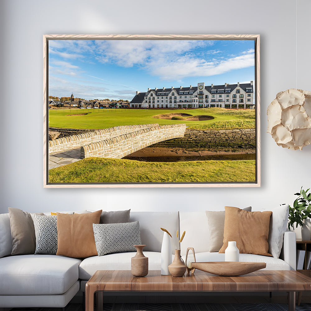 Carnoustie Golf Links, Hole 18 Fine Art, Floating Framed Canvas Print Wall Art