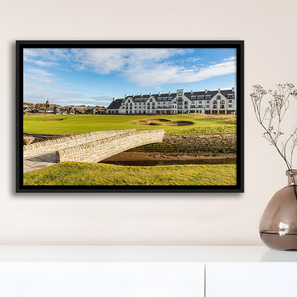 Carnoustie Golf Links, Hole 18 Fine Art, Floating Framed Canvas Print Wall Art