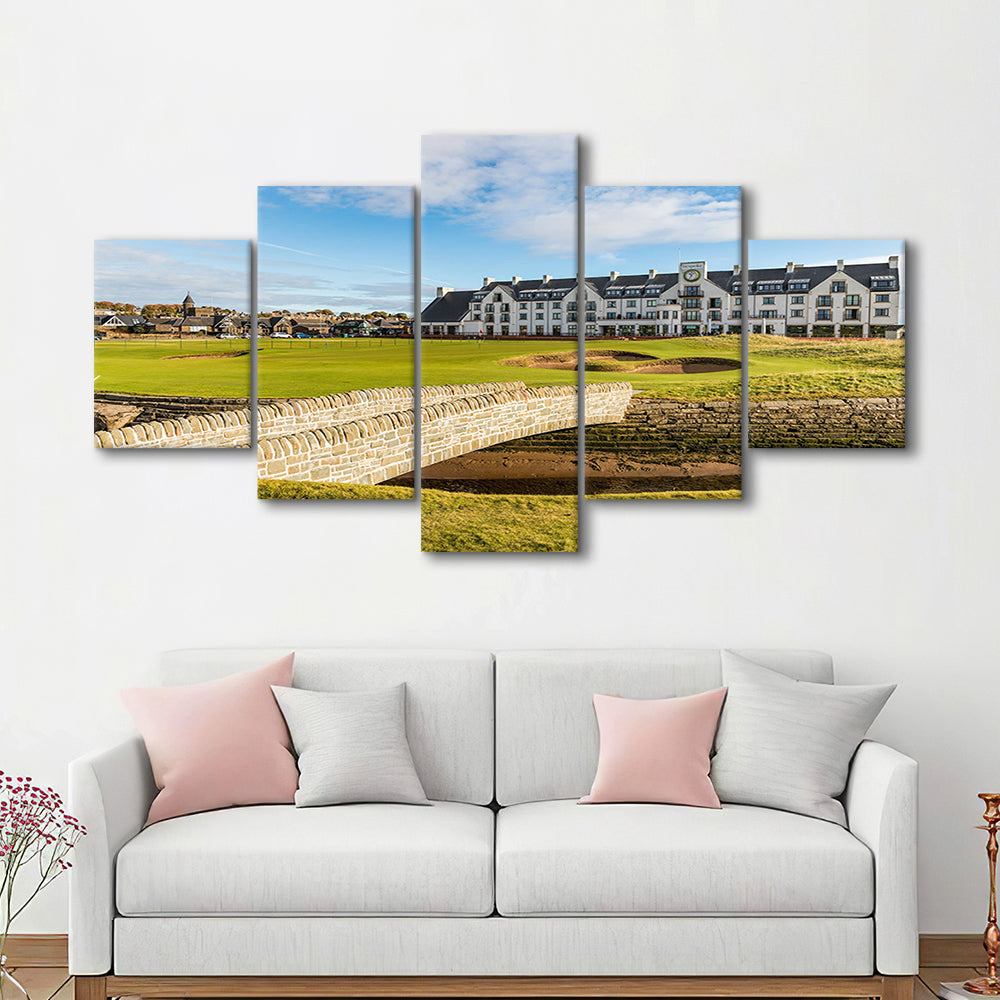 Carnoustie Golf Links, Hole 18 Fine Art, Golf Art Print, 5 Pieces Mixed Canvas Print Wall Art