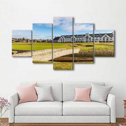 Carnoustie Golf Links, Hole 18 Fine Art, Golf Art Print, 5 Pieces Mixed Canvas Print Wall Art