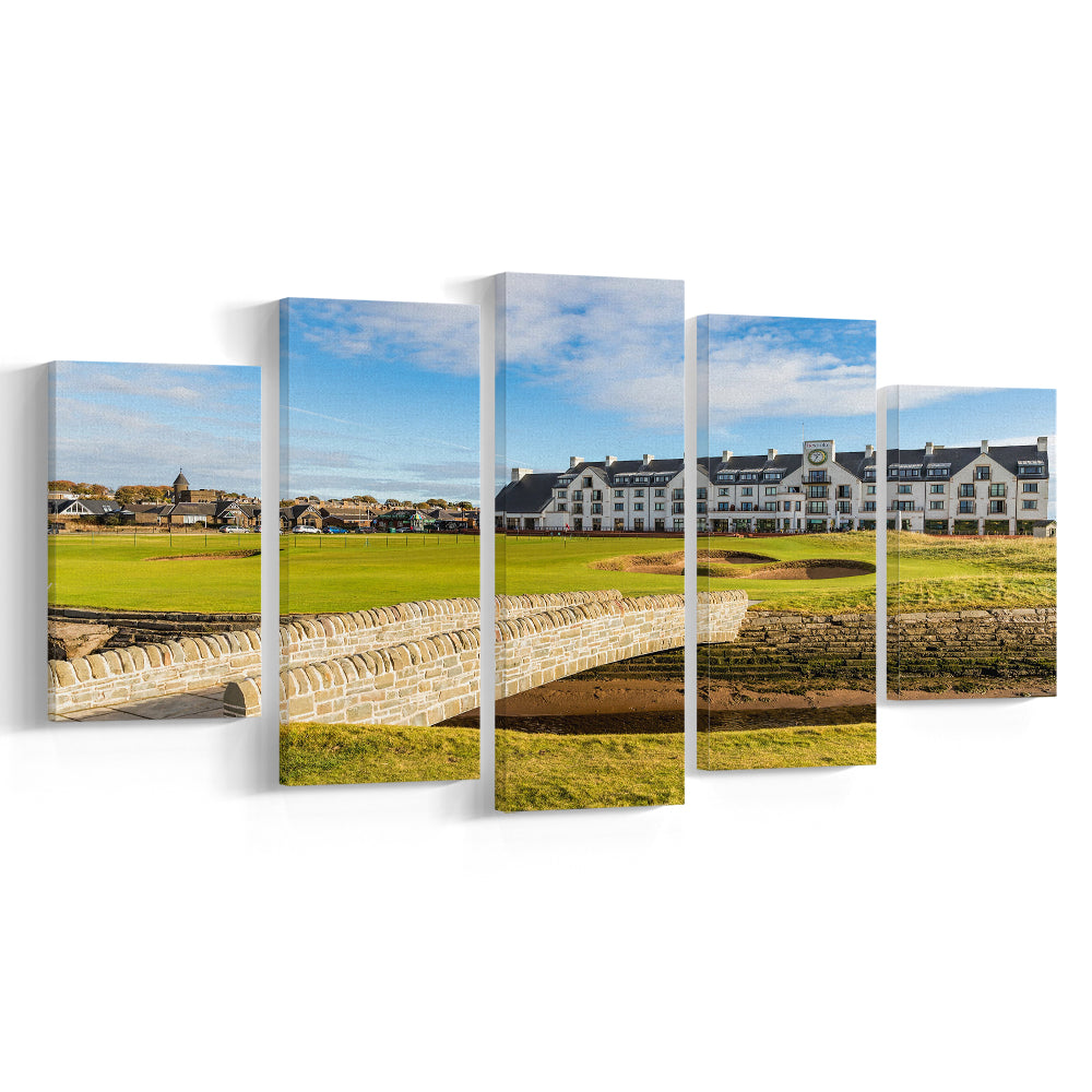 Carnoustie Golf Links, Hole 18 Fine Art, Golf Art Print, 5 Pieces Mixed Canvas Print Wall Art