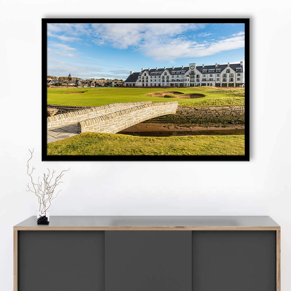 Carnoustie Golf Links, Hole 18 Fine Art, Framed Art Print Wall Decor, Picture Framed