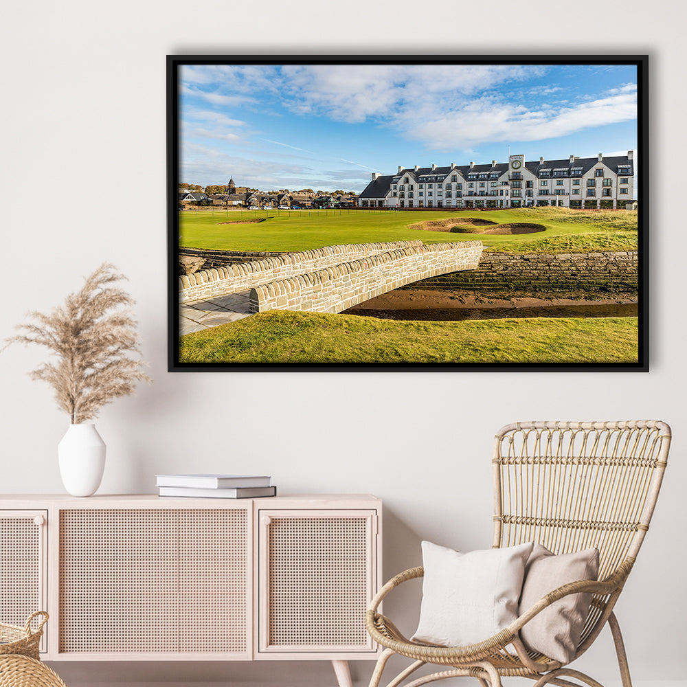 Carnoustie Golf Links, Hole 18 Fine Art, Floating Framed Canvas Print Wall Art