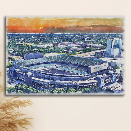 Carolina Stadium Panthers Team Watercolor, Bank America Stadium, Sport Art, Gifts for him, Canvas Print Wall Art