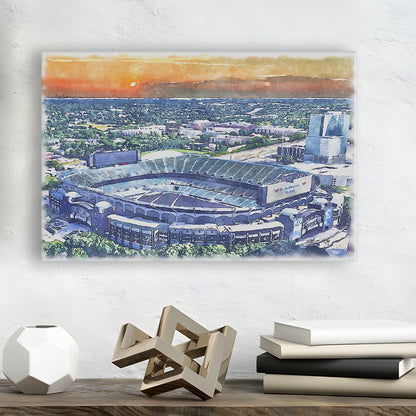 Carolina Stadium Panthers Team Watercolor, Bank America Stadium, Sport Art, Gifts for him, Canvas Print Wall Art