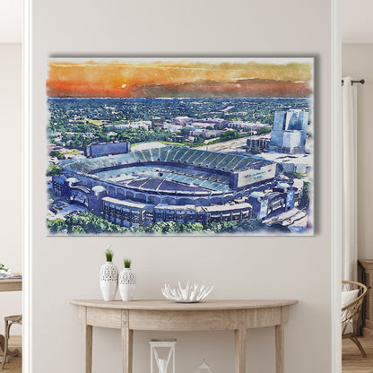 Carolina Stadium Panthers Team Watercolor, Bank America Stadium, Sport Art, Gifts for him, Canvas Print Wall Art