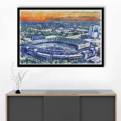 Carolina Stadium Panthers Team Watercolor, Bank America Stadium, Sport Gift Art, Framed Art Print Wall Decor