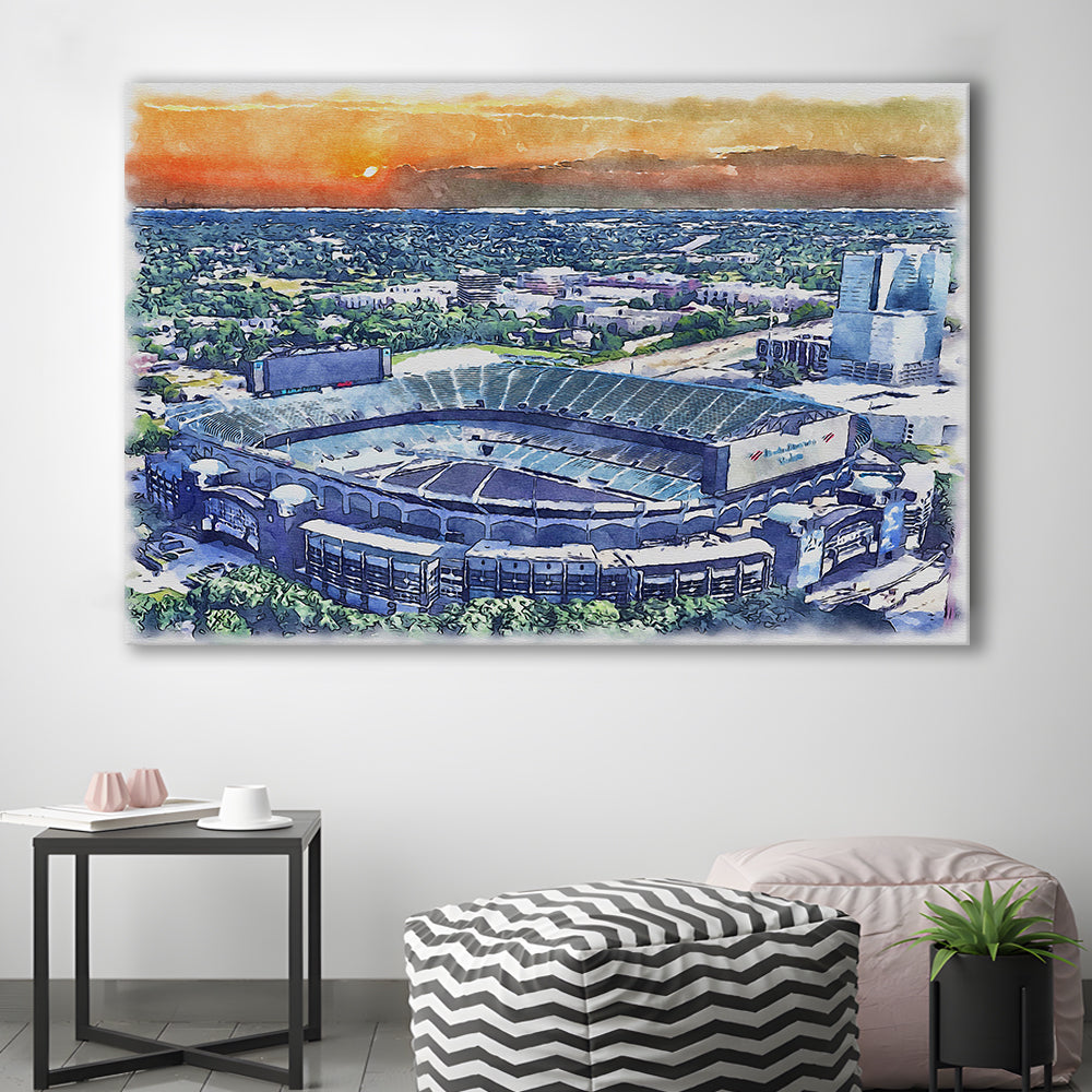 Carolina Stadium Panthers Team Watercolor, Bank America Stadium, Sport Art, Gifts for him, Canvas Print Wall Art