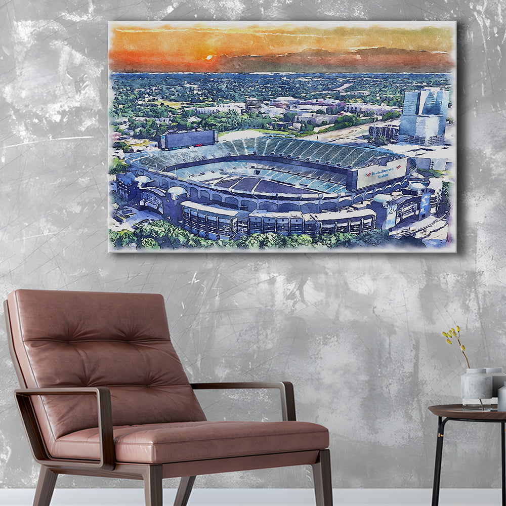 Carolina Stadium Panthers Team Watercolor, Bank America Stadium, Sport Art, Gifts for him, Canvas Print Wall Art