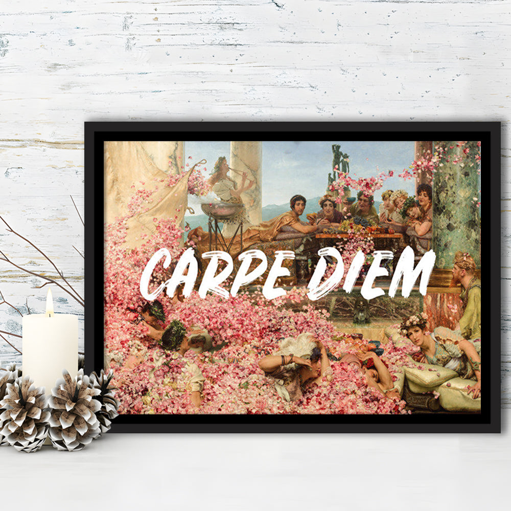 Carpe Diem, Framed Canvas Print, Painting Art, Floating Framed Canvas Print Wall Art