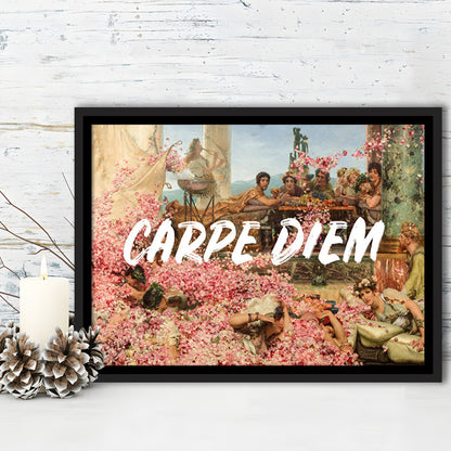 Carpe Diem, Framed Canvas Print, Painting Art, Floating Framed Canvas Print Wall Art