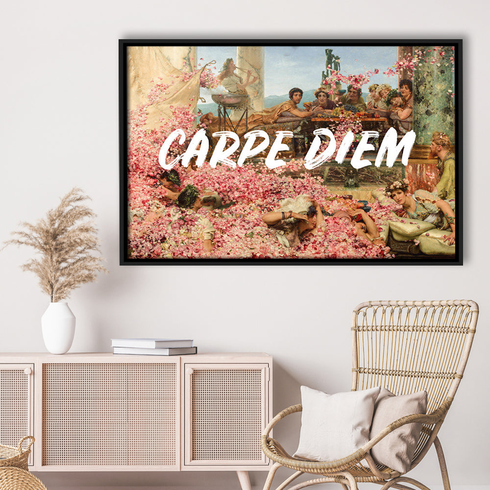 Carpe Diem, Framed Canvas Print, Painting Art, Floating Framed Canvas Print Wall Art