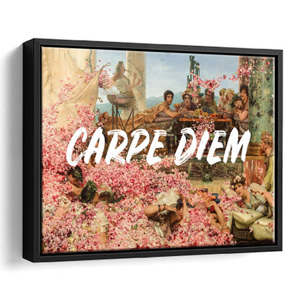Carpe Diem, Framed Canvas Print, Painting Art, Floating Framed Canvas Print Wall Art