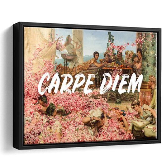 Carpe Diem, Framed Canvas Print, Painting Art, Floating Framed Canvas Print Wall Art