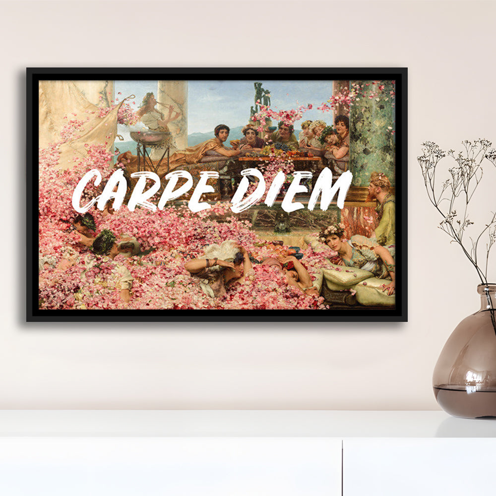 Carpe Diem, Framed Canvas Print, Painting Art, Floating Framed Canvas Print Wall Art