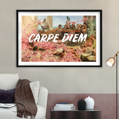 Carpe Diem, Framed  Print, Painting Art, Framed Art Print White Border Wall Decor