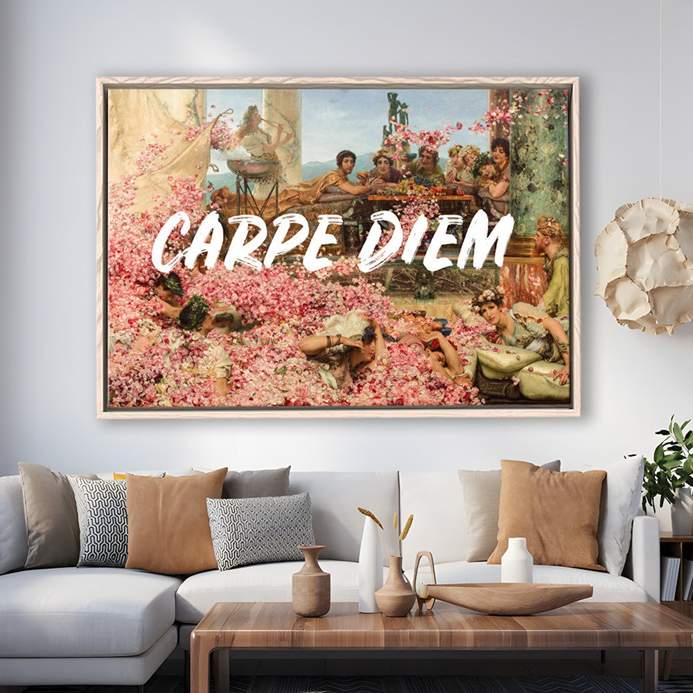 Carpe Diem, Framed Canvas Print, Painting Art, Floating Framed Canvas Print Wall Art