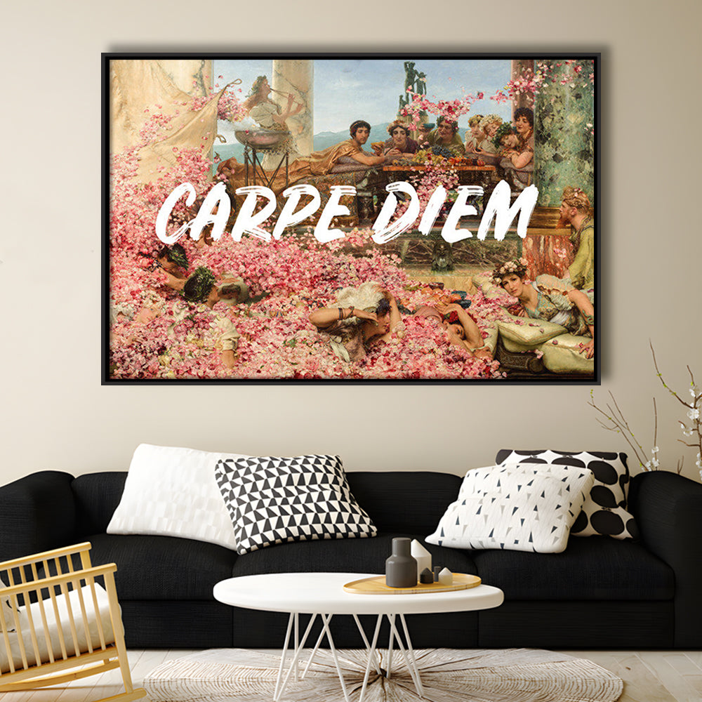 Carpe Diem, Framed Canvas Print, Painting Art, Floating Framed Canvas Print Wall Art
