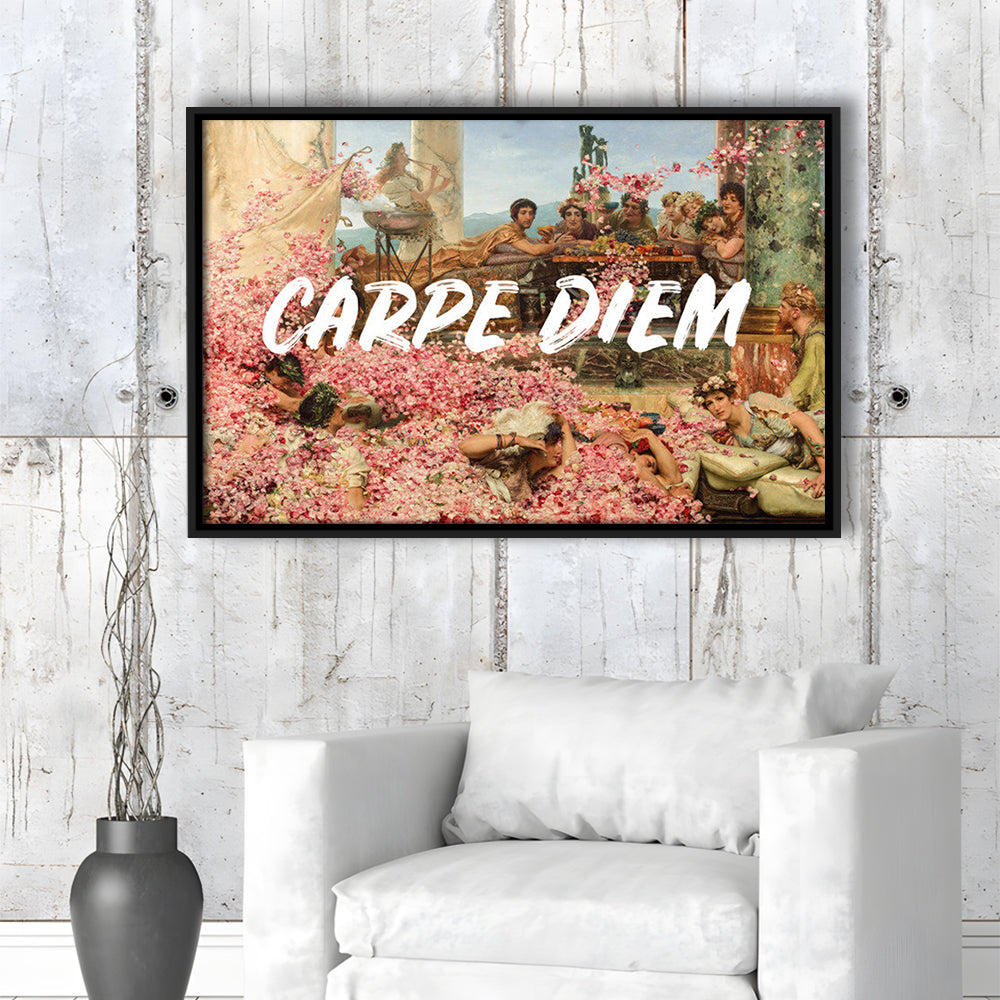 Carpe Diem, Framed Canvas Print, Painting Art, Floating Framed Canvas Print Wall Art