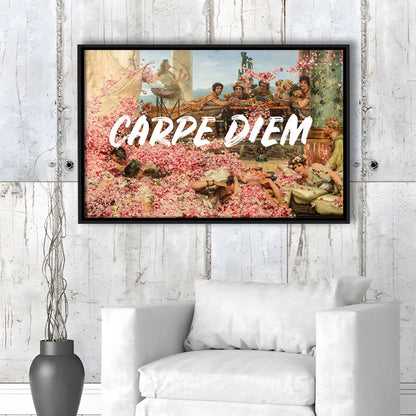 Carpe Diem, Framed Canvas Print, Painting Art, Floating Framed Canvas Print Wall Art