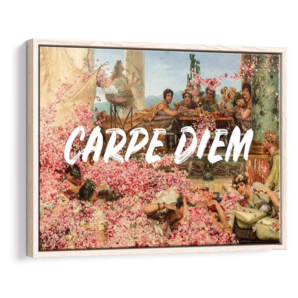 Carpe Diem, Framed Canvas Print, Painting Art, Floating Framed Canvas Print Wall Art