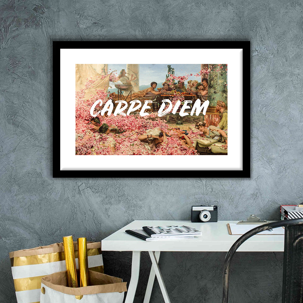 Carpe Diem, Framed  Print, Painting Art, Framed Art Print White Border Wall Decor