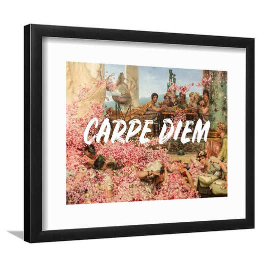 Carpe Diem, Framed  Print, Painting Art, Framed Art Print White Border Wall Decor