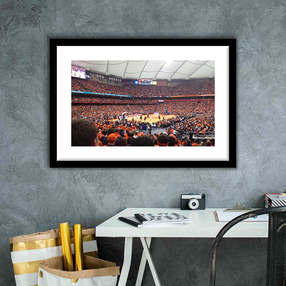Carrier Dome, Stadium Canvas, Sport Art, Gift for him, White Border Framed Art Print Wall Decor