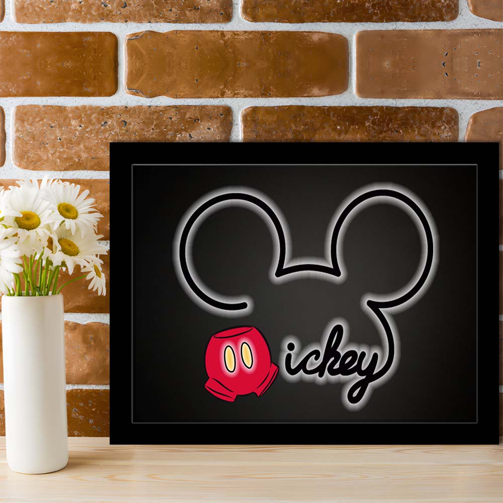 Cartoon Character Line Art Art Print, Framed Art Print Wall Decor, Neon Art Print, Picture Framed