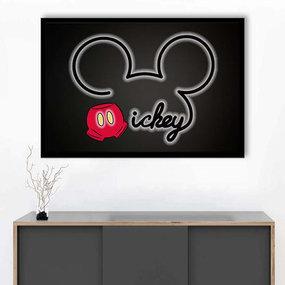 Cartoon Character Line Art Art Print, Framed Art Print Wall Decor, Neon Art Print, Picture Framed