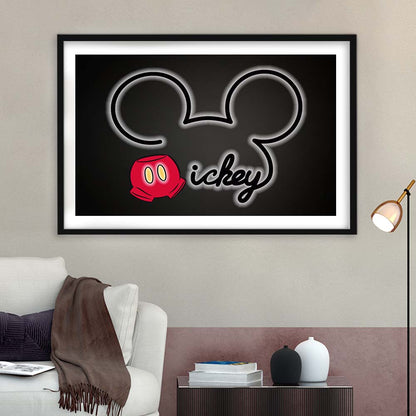 Cartoon Character Line Art Art Print, Framed Art Print Wall Decor, White Border, Framed Picture