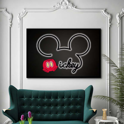 Cartoon Character Line Art Art Print, Framed Art Print Wall Decor, Neon Art Print, Picture Framed