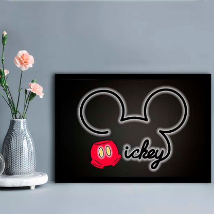Cartoon Character Line Art Art Print, Framed Art Print Wall Decor, Neon Art Print, Picture Framed