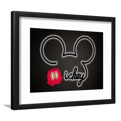 Cartoon Character Line Art Art Print, Framed Art Print Wall Decor, White Border, Framed Picture