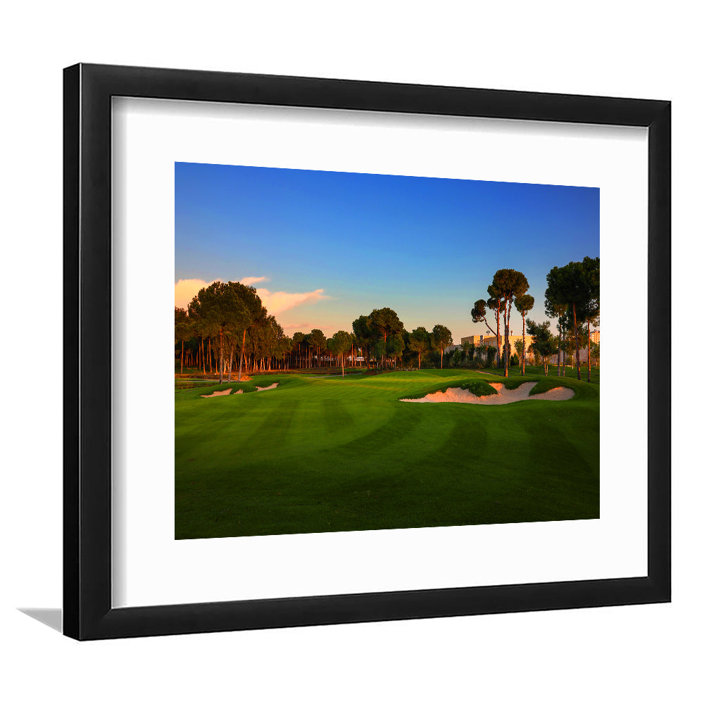 Carya Golf Club Kaden Golf Courses, Goft Art Print, Framed Art Print White Border Wall Decor