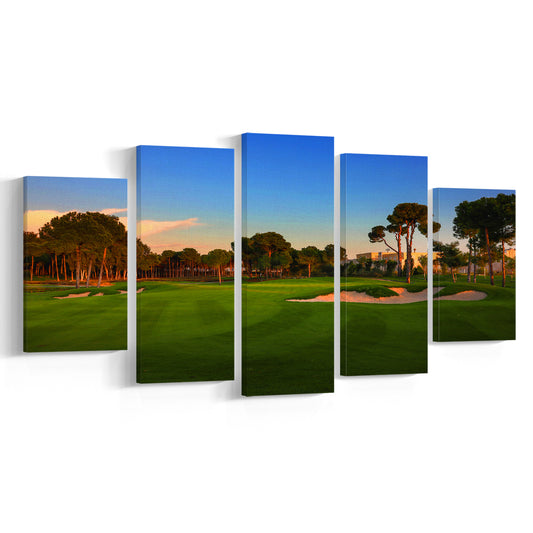 Carya Golf Club Kaden Golf Courses, Golf Art Print, 5 Pieces Mixed Canvas Print Wall Art