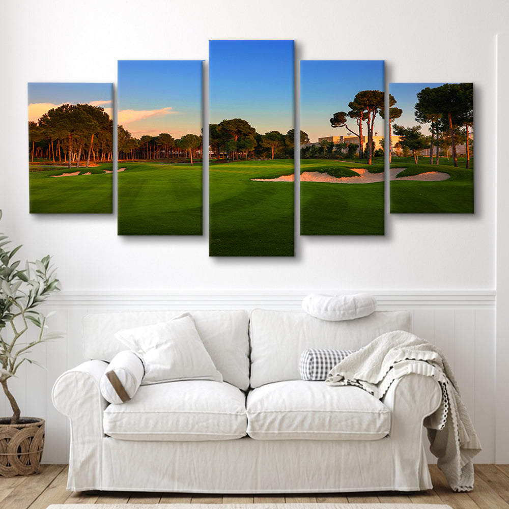 Carya Golf Club Kaden Golf Courses, Golf Art Print, 5 Pieces Mixed Canvas Print Wall Art