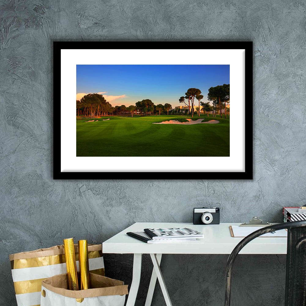 Carya Golf Club Kaden Golf Courses, Goft Art Print, Framed Art Print White Border Wall Decor