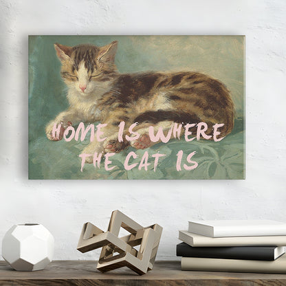 Cats Print Cat Lover Print Cat Lady Art Bedroom Print Pink Print Art, Canvas Print Wall Art Home Decor
