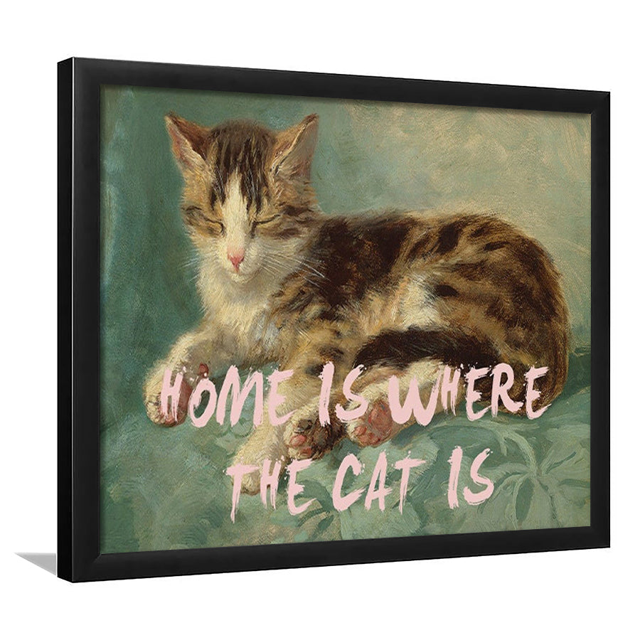 Cats Print Cat Lover Print Cat Lady Art Bedroom Print Pink Print Art, Framed Art Print Wall Decor, Framed Picture